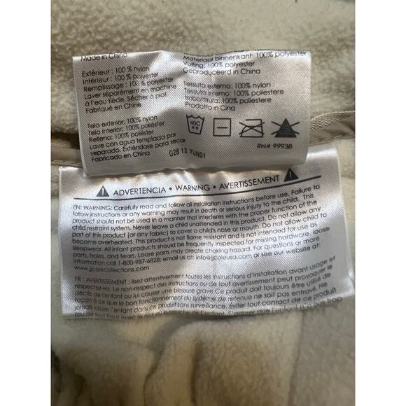 JJ Cole Collections Car Seat Cover Beige Quilted Great Condition - Picture 5 of 8